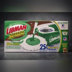 Libman Tornado Spin Mop and Bucket System with Premium & Polypropylene Bucket